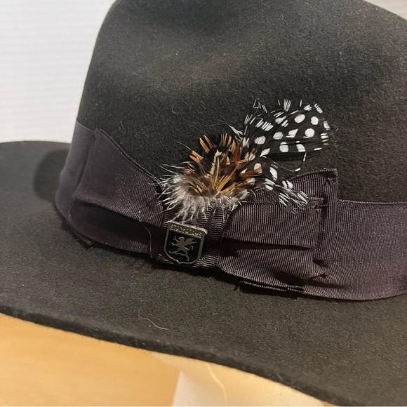 Stacy Adams Wool Fedora Hat Brown Felt Feather Ribbon Women’s Size M - Picture 2 of 9
